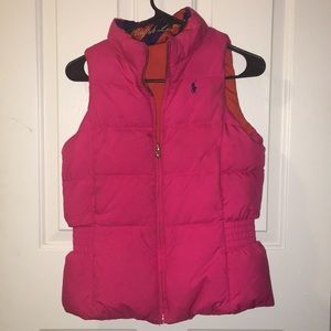 ⚡️Pink/Orange Ralph Lauren Reversible Puffer Vest✨